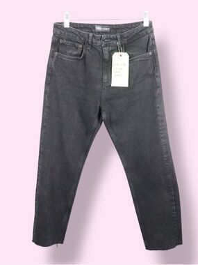 Zara Jeans Women’s Size 6 Black Cropped Straight Leg High Rise Denim